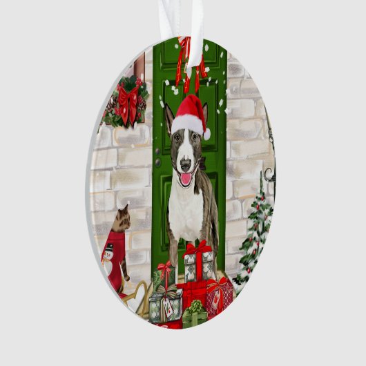 Bull Terrier Dog Christmas Ornament (Vorderseite)
