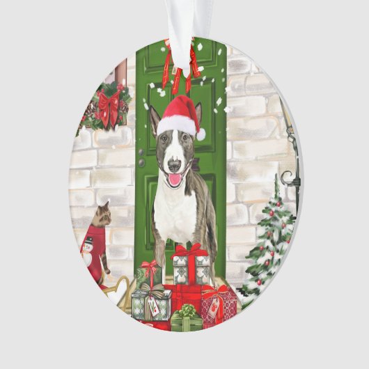 Bull Terrier Dog Christmas Ornament (Vorderseite)