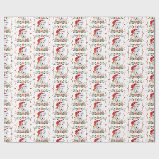 Bull Terrier Dog Christmas Pattern Geschenkpapier (Flach)