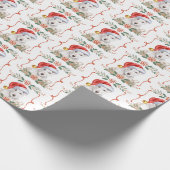 Bull Terrier Dog Christmas Pattern Geschenkpapier (Ecke)