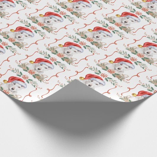 Bull Terrier Dog Christmas Pattern Geschenkpapier (Ecke)