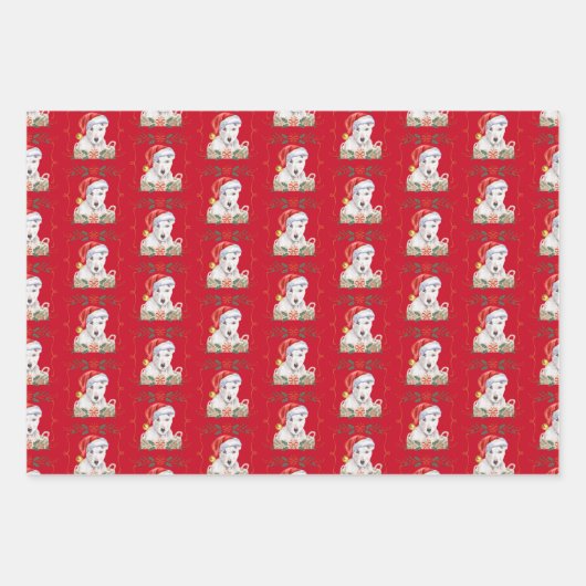 Bull Terrier Dog Christmas Pattern Geschenkpapier Set (Vorderseite 2)