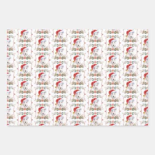 Bull Terrier Dog Christmas Pattern Geschenkpapier Set (Vorderseite)