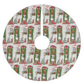 Bull Terrier Dog Christmas Polyester Weihnachtsbaumdecke (Vorderseite)