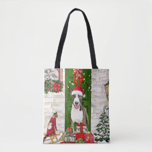 Bull Terrier Dog Christmas Tasche
