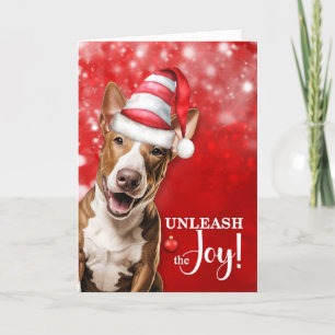 Bull Terrier Dog Entleash the JoChristmas Feiertagskarte