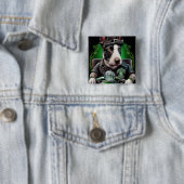 Bull Terrier Dog Fahrrad St. Patrick's Day Button (Beispiel)