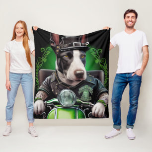 Bull Terrier Dog Fahrrad St. Patrick's Day Fleecedecke