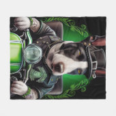 Bull Terrier Dog Fahrrad St. Patrick's Day Fleecedecke (Vorderseite (Horizontal))