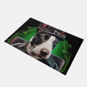 Bull Terrier Dog Fahrrad St. Patrick's Day Fußmatte (Schrägansicht)