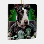 Bull Terrier Dog Fahrrad St. Patrick's Day Keramikornament (Rechts)