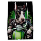 Bull Terrier Dog Fahrrad St. Patrick's Day Mittlere Geschenktüte (Rückseite)