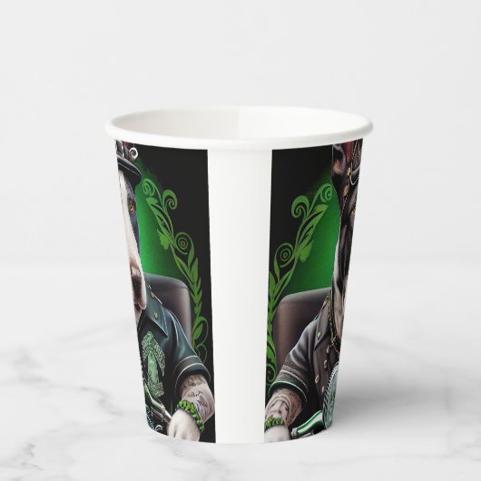 Bull Terrier Dog Fahrrad St. Patrick's Day Pappbecher (Links)