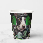 Bull Terrier Dog Fahrrad St. Patrick's Day Pappbecher (Vorderseite)