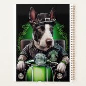 Bull Terrier Dog Fahrrad St. Patrick's Day Planer (Rückseite)