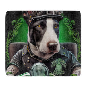 Bull Terrier Dog Fahrrad St. Patrick's Day Schneidebrett