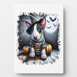 Bull Terrier Dog Halloween Fotoplatte