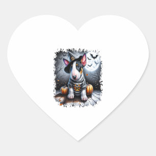 Bull Terrier Dog Halloween Herz-Aufkleber
