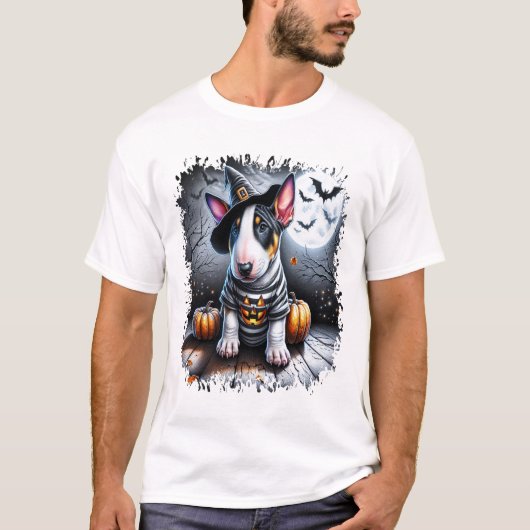 Bull Terrier Dog Halloween T-Shirt (Vorderseite)