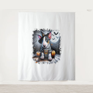 Bull Terrier Dog Halloween Wandteppich