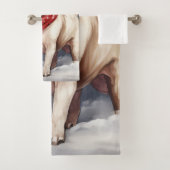 Bull Terrier Dog im Schnee Weihnachten Badhandtuch Set (Insitu)