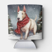 Bull Terrier Dog im Schnee Weihnachten Dosenkühler (Rückseite)