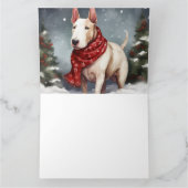 Bull Terrier Dog im Schnee Weihnachten Karte (Innenseite)