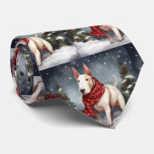 Bull Terrier Dog im Schnee Weihnachten Krawatte (Gerollt)