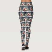 Bull Terrier Dog im Schnee Weihnachten Leggings (Rückseite)