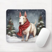 Bull Terrier Dog im Schnee Weihnachten Mousepad (Mit Mouse)