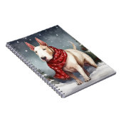 Bull Terrier Dog im Schnee Weihnachten Notizblock (Rechte Seite)