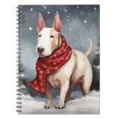 Bull Terrier Dog im Schnee Weihnachten Notizblock (Vorderseite)