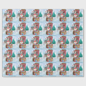 Bull Terrier Dog im Schnee Weihnachtshundehaus Geschenkpapier (Flach)