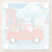 Bull Terrier Dog in Christmas Delivery Truck Schne Glasuntersetzer (Rückseite)