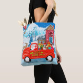 Bull Terrier Dog in Christmas Delivery Truck Schne Tasche (Von Nahem)