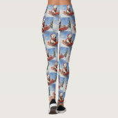 Bull Terrier Dog in Sledge Let it Schnee Weihnacht Leggings (Rückseite)