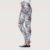 Bull Terrier Dog in Sledge Let it Schnee Weihnacht Leggings (Links)