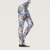 Bull Terrier Dog in Sledge Let it Schnee Weihnacht Leggings (Rechts)