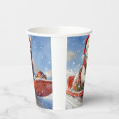 Bull Terrier Dog in Sledge Let it Schnee Weihnacht Pappbecher (Links)