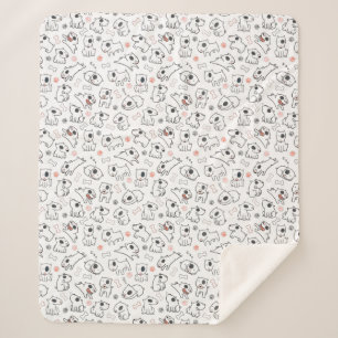 Bull Terrier Dog Lover Seamless Muster Fleece Bla Sherpadecke