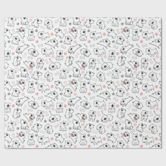 Bull Terrier Dog Lover Seamless Muster Geschenkpapier (Flach)