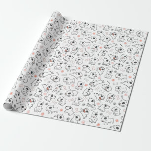 Bull Terrier Dog Lover Seamless Muster Geschenkpapier