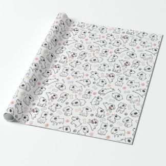 Bull Terrier Dog Lover Seamless Muster Geschenkpapier
