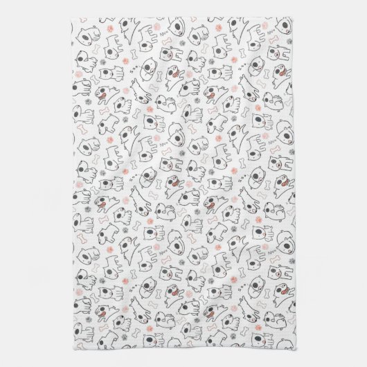 Bull Terrier Dog Lover Seamless Muster Geschirrtuch (Vertikal)