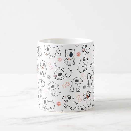 Bull Terrier Dog Lover Seamless Muster Kaffeetasse (Mittel)