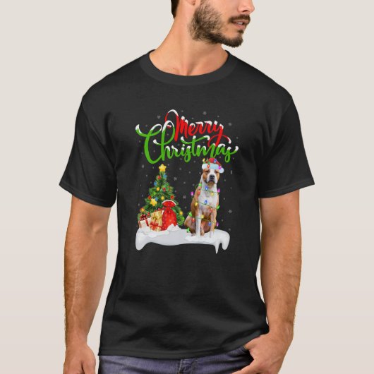 Bull Terrier Dog Lover Xmas Lighting Bull Terrier T-Shirt (Vorderseite)