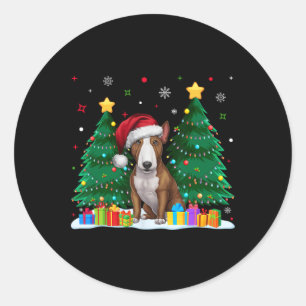 Bull Terrier Dog Lovers Weihnachtsmannmütze Ugly C Runder Aufkleber