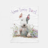 Bull Terrier Dog Mama Floral Fleecedecke (Vorderseite)