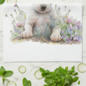 Bull Terrier Dog Mama Floral Geschirrtuch (Gefaltet)