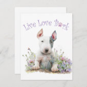 Bull Terrier Dog Mama Floral Mitteilungskarte (Vorne/Hinten)